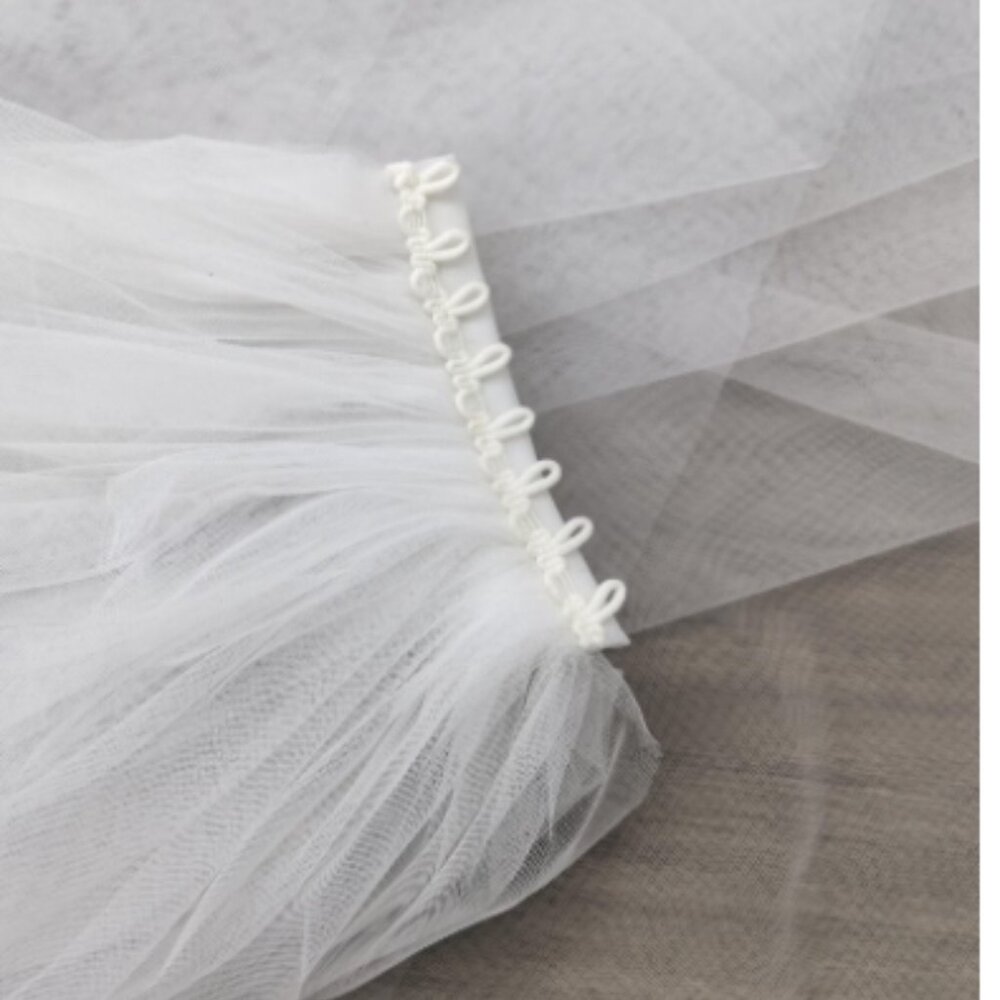 Add on + Detachable Light Ivory Blusher Veil Tier